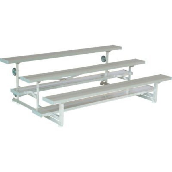 Gt Grandstands By Ultraplay 3 Row National Rep Aluminum Bleacher, 24' Long, Single Footboard NB-0324ASTD